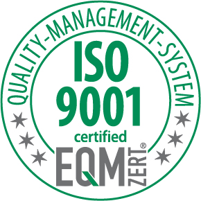 EQM ZERT Logo ISO 9001 Englisch klein